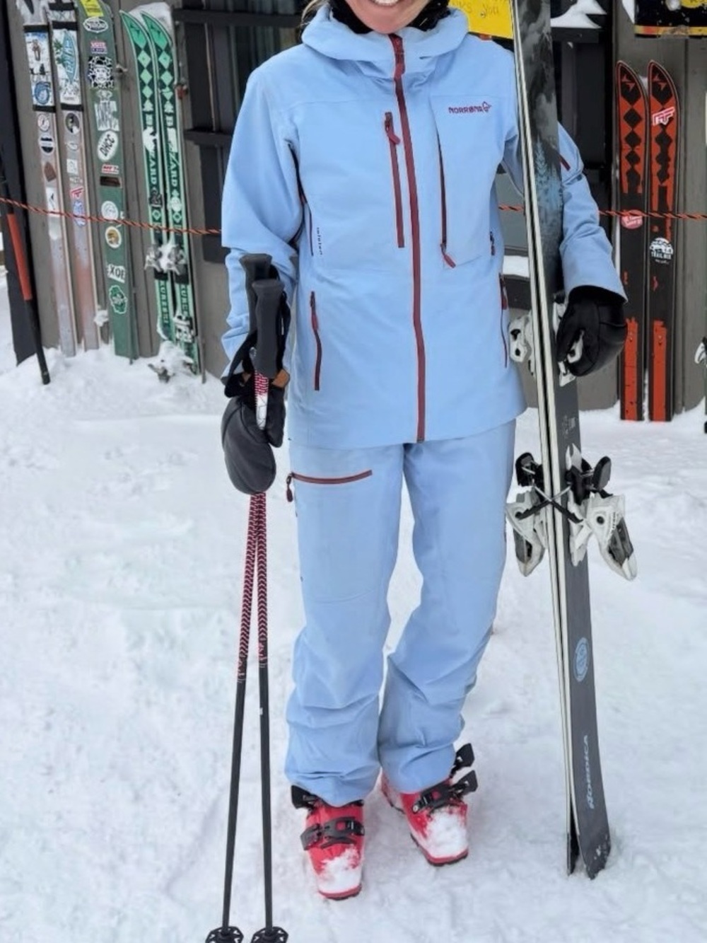 Women's Norrona Light Blue Ski Jacket and Pants
